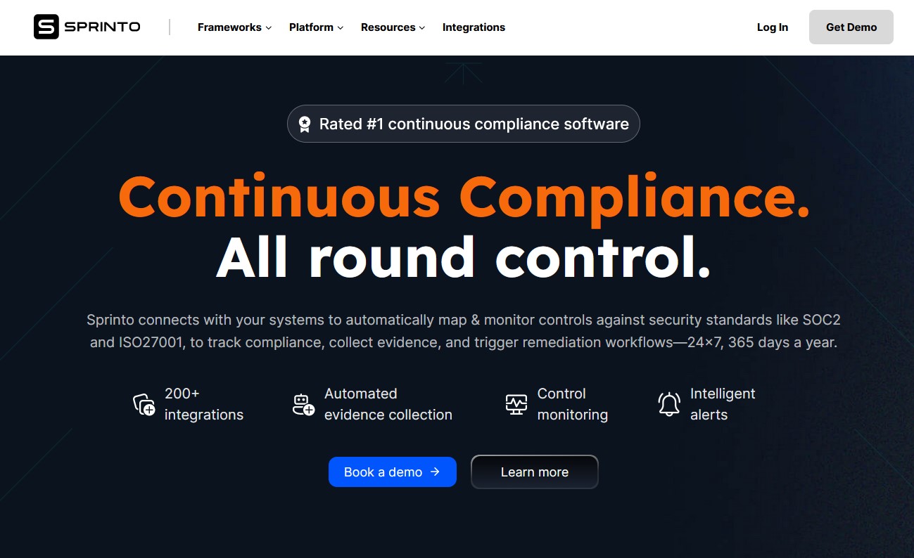 Sprinto Compliance Management Platform