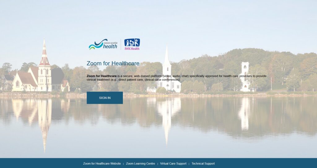 Zoom for Healthcare Home Page