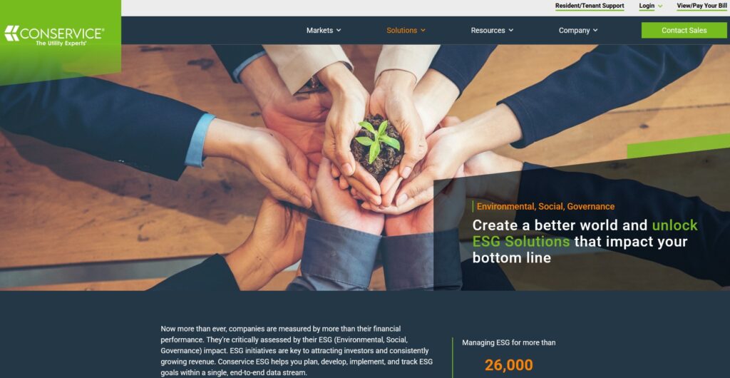 Conservice ESG Home Page