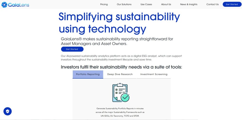 GaiaLens Sustainability Platform