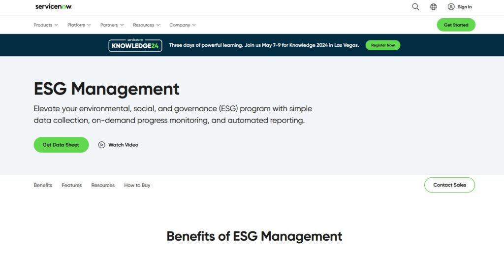 Servicenow ESG Management